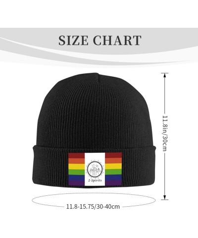 Two Spirits Pride Flag LGBTQ Cozy Knitted Hat for Winter - Warm Comfort Black Black $15.66 Skullies & Beanies