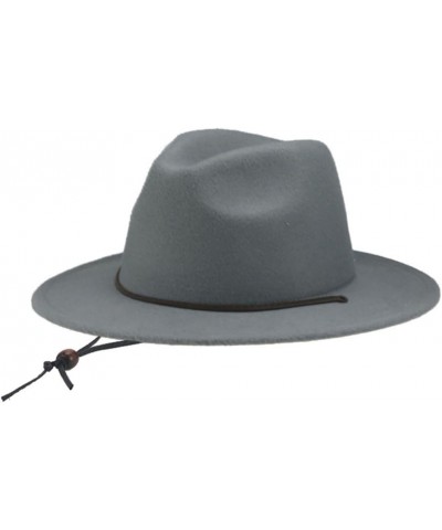 Women's Hat Fedora Men Caps Solid Panama Outdoor Winter Women Hat Khaki Jazz Street Hats Light Gray9 $16.73 Fedoras