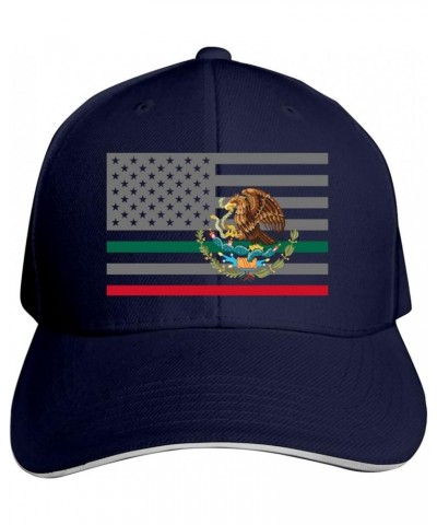 American Mexico Flag Adjustable Sandwich Hat Baseball Hat Dad Hat Casquette Hat Navy $9.35 Baseball Caps