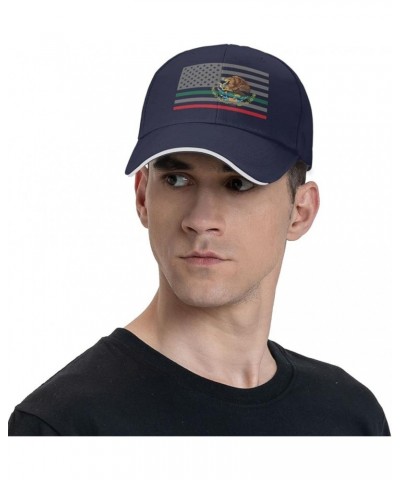 American Mexico Flag Adjustable Sandwich Hat Baseball Hat Dad Hat Casquette Hat Navy $9.35 Baseball Caps