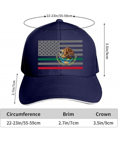 American Mexico Flag Adjustable Sandwich Hat Baseball Hat Dad Hat Casquette Hat Navy $9.35 Baseball Caps