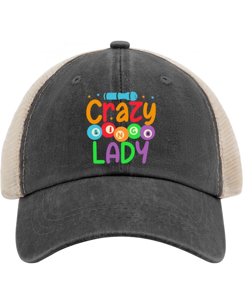 Crazy Bingo Lady Hat for Mens Baseball Caps Aesthetic Washed Ball Cap Fitted $9.88 Baseball Caps