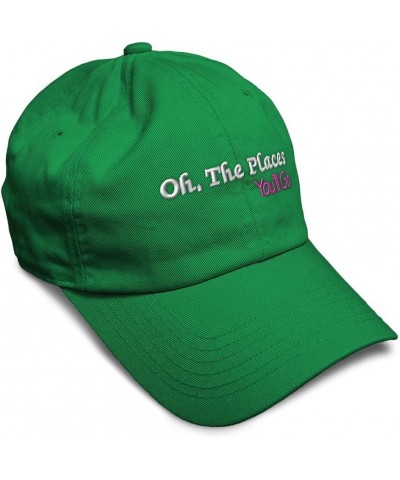 Soft Baseball Cap Oh The Places You'll Go Cotton Dad Hats for Men & Women Kelly Green $14.00 Baseball Caps