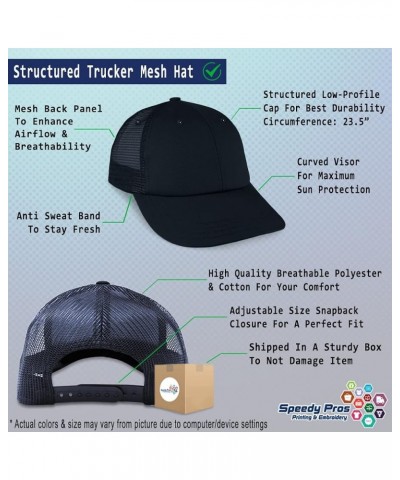 Custom Custom Trucker Hat Baseball Cap Janitor Clean Cotton Task Dad Hats for Men & Women Navy Design Only $13.80 Baseball Caps