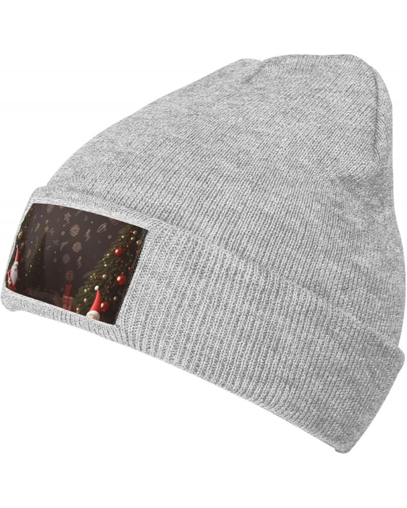 Unisex Beanie for Men and Women Christmas Decorate Knit Hat Winter Beanies Soft Warm Ski Hats Gray $12.52 Skullies & Beanies