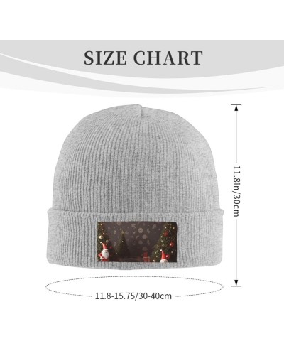 Unisex Beanie for Men and Women Christmas Decorate Knit Hat Winter Beanies Soft Warm Ski Hats Gray $12.52 Skullies & Beanies