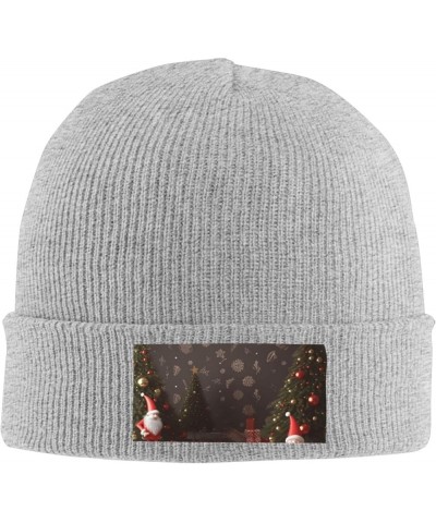 Unisex Beanie for Men and Women Christmas Decorate Knit Hat Winter Beanies Soft Warm Ski Hats Gray $12.52 Skullies & Beanies