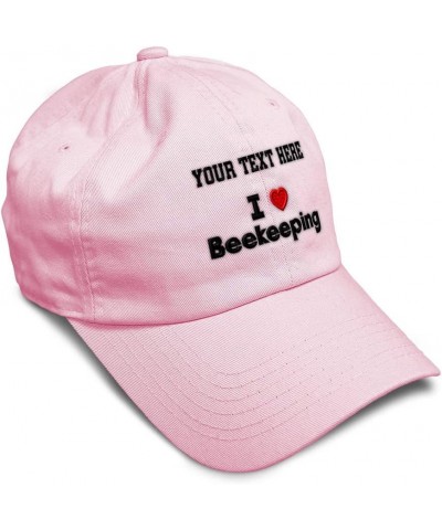 Soft Baseball Cap I (Love) Beekeeping Red Heart Hobbies Lovers Twill Cotton Soft Pink Personalized Text Here $14.70 Baseball ...