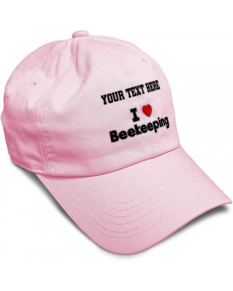 Soft Baseball Cap I (Love) Beekeeping Red Heart Hobbies Lovers Twill Cotton Soft Pink Personalized Text Here $14.70 Baseball ...