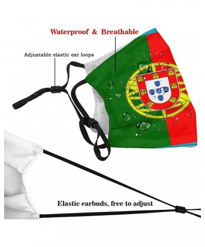 Portugal Flag Face Mask Adjustable Breathable Balaclava with Filter Black $8.56 Balaclavas