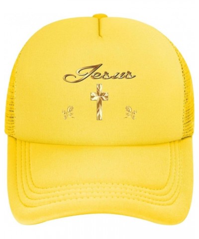 Dad Hat/Cap Mesh Baseball Cap Adjustable Trucker Hat Unisex Yellow $12.52 Baseball Caps