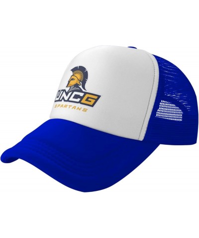 UNC Greensboro Spartans Trucker Hats for Both Men and Women - Mesh Baseball Snapback Hats Blue $27.25 Baseball Caps