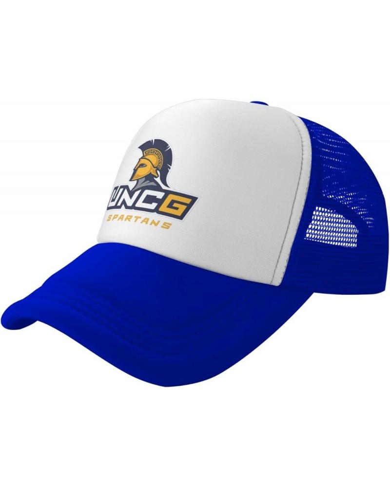 UNC Greensboro Spartans Trucker Hats for Both Men and Women - Mesh Baseball Snapback Hats Blue $27.25 Baseball Caps