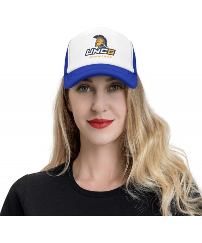 UNC Greensboro Spartans Trucker Hats for Both Men and Women - Mesh Baseball Snapback Hats Blue $27.25 Baseball Caps