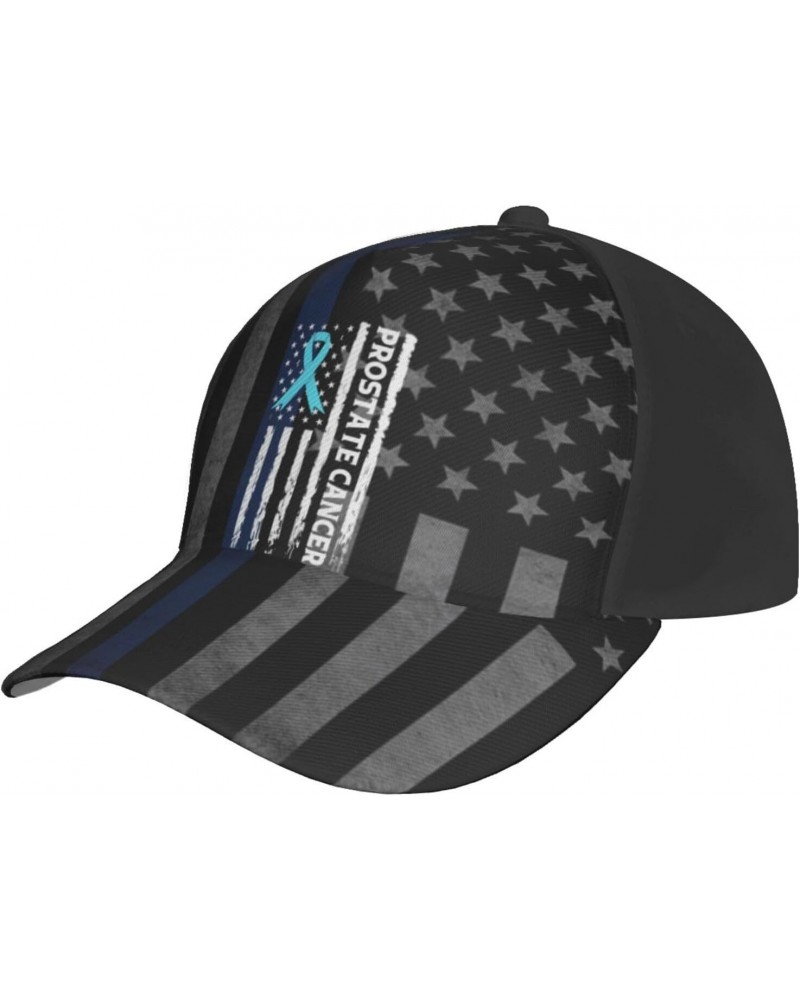 Us Flag Blue Ribbon Prostate Cancer Awareness Cap Tucker Hat Adjustable Sports Baseball Caps3 $17.26 Baseball Caps