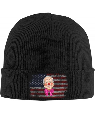 Joe Biden The Clown Cozy Knitted Hat for Winter - Warm Comfort Black Black $11.94 Skullies & Beanies