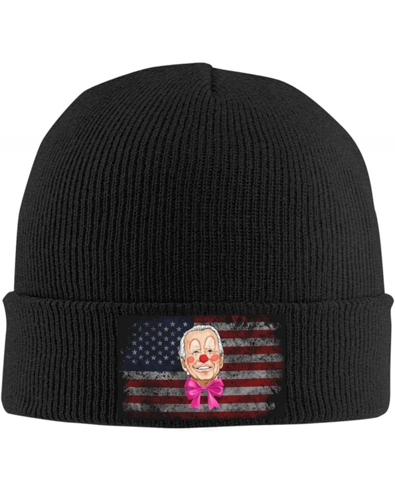 Joe Biden The Clown Cozy Knitted Hat for Winter - Warm Comfort Black Black $11.94 Skullies & Beanies