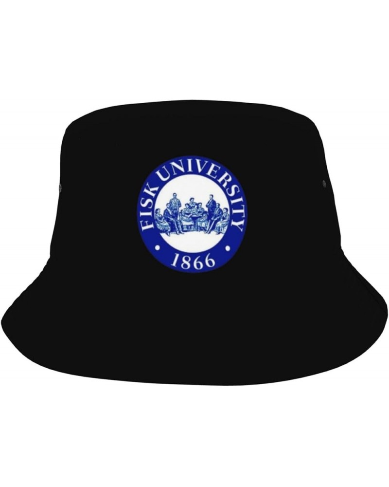 Fisk University Logo Bucket Hats Fashion Sun Cap Packable Outdoor Fisherman Hat Black $10.75 Bucket Hats