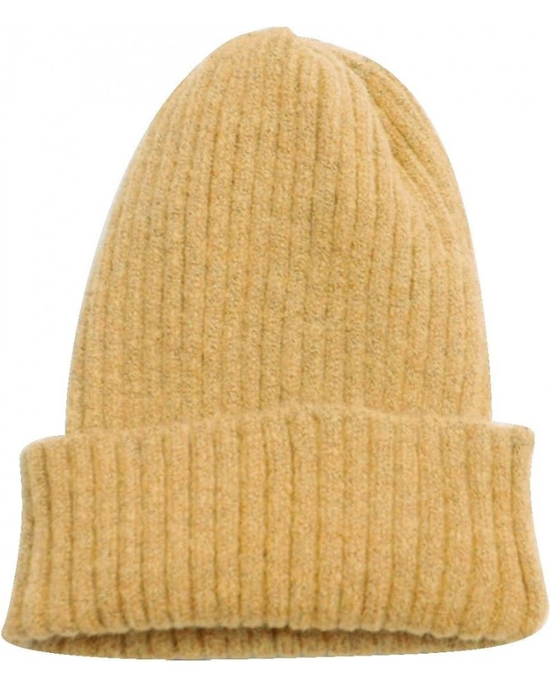 Womens Winter Knitted Hat Knitted Hats Warm Soft Slouchy Cap for Fall Cold Weather Yellow $8.13 Skullies & Beanies