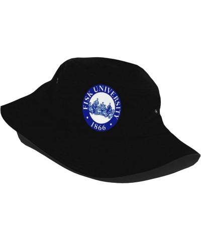 Fisk University Logo Bucket Hats Fashion Sun Cap Packable Outdoor Fisherman Hat Black $10.75 Bucket Hats