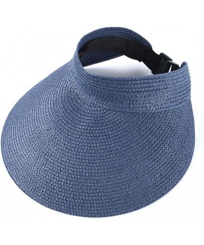 Women's Summer Straw Sun Visor Hat Fashion Adjustable Ponytail Beach Hat Sun Protection Foldable Hiking Caps Camel $10.00 Sun...