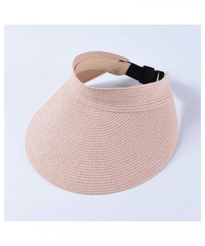 Women's Summer Straw Sun Visor Hat Fashion Adjustable Ponytail Beach Hat Sun Protection Foldable Hiking Caps Camel $10.00 Sun...