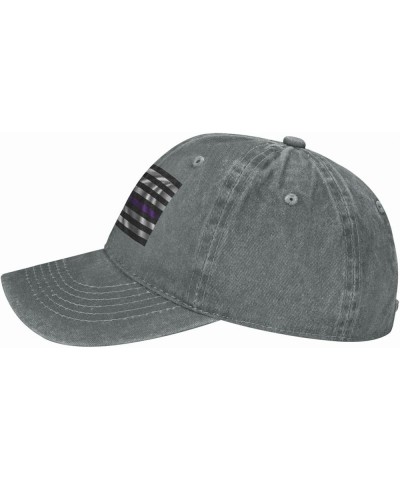 Silk Style United States Thin Purple Line Flag Baseball Cap for Men Women Hats Adjustable Vintage Cowboy Hat Sun Hat Gray $12...