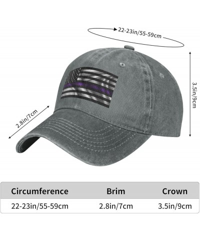 Silk Style United States Thin Purple Line Flag Baseball Cap for Men Women Hats Adjustable Vintage Cowboy Hat Sun Hat Gray $12...