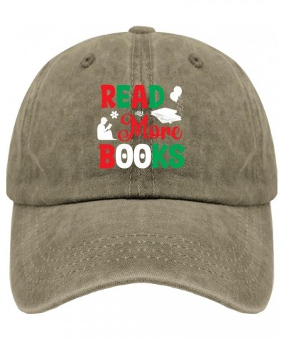 Womens Baseball Hat Book Lover Vintage Hats for Men Outdoor Hat Adjustable Sun Cap Pigment Khaki $11.19 Sun Hats