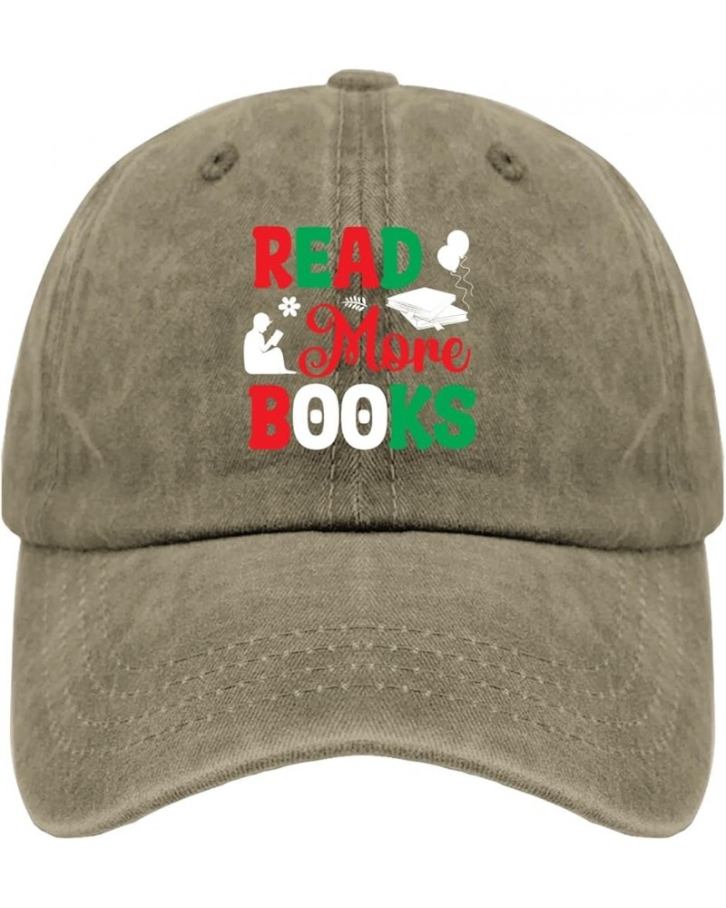 Womens Baseball Hat Book Lover Vintage Hats for Men Outdoor Hat Adjustable Sun Cap Pigment Khaki $11.19 Sun Hats