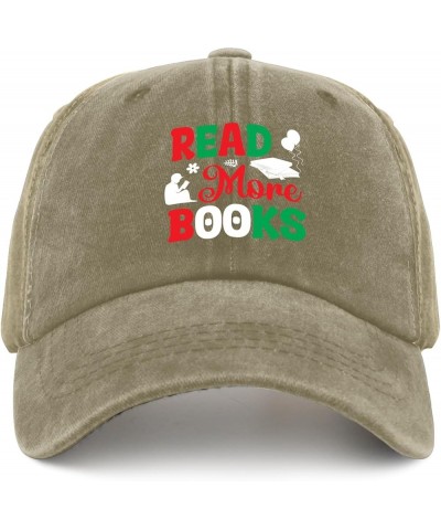 Womens Baseball Hat Book Lover Vintage Hats for Men Outdoor Hat Adjustable Sun Cap Pigment Khaki $11.19 Sun Hats