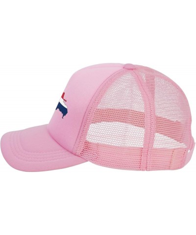 Dominican Flag Map Trucker Cap Adjustable Solid Color Mesh Baseball Cap for Men Women Black Pink $15.23 Baseball Caps