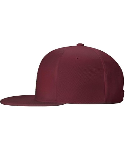 Adjustable Astronauts Holding Skateboards Snapback Hat for Men Women Baseball Cap Dad Hats Dark Red $14.92 Baseball Caps