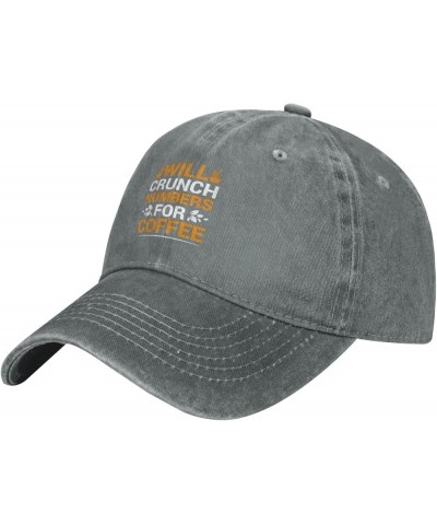 Will Crunch Numbers for Coffee Baseball Cap for Men Women Hat Vintage Cowboy Hats Adjustable Trucker Caps Gray $9.40 Baseball...