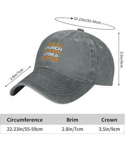 Will Crunch Numbers for Coffee Baseball Cap for Men Women Hat Vintage Cowboy Hats Adjustable Trucker Caps Gray $9.40 Baseball...