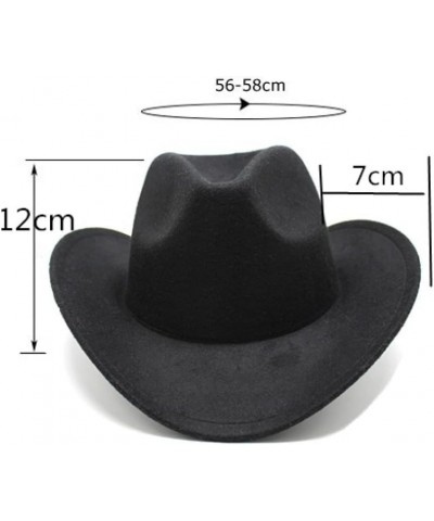 Fedora Hats for Men Women Classic Unisex Western Cowboy Hat Fashion Roll Up Brim Summer Sun Hat with Belt Buckle Black $14.53...