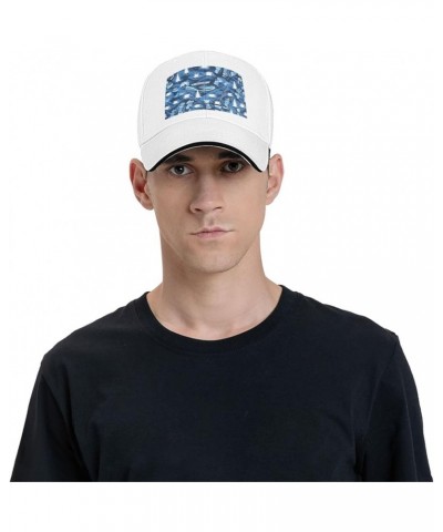 Ice Hockey Pattern Print Sandwich Baseball Cap, Classic Baseball Cap, Adjustable Fashion Outdoor Cap White $10.57 Baseball Caps