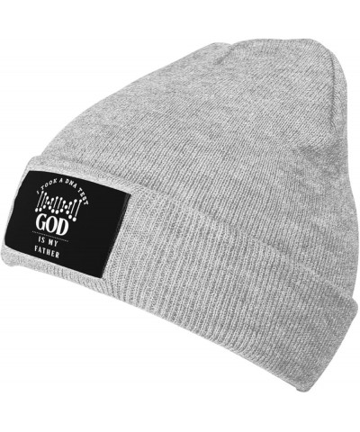 I Took A DNA Test and God is My Father Beanie for Men Women Black Winter Hat Warm Knit Cuffed Beanies Gray $12.97 Skullies & ...