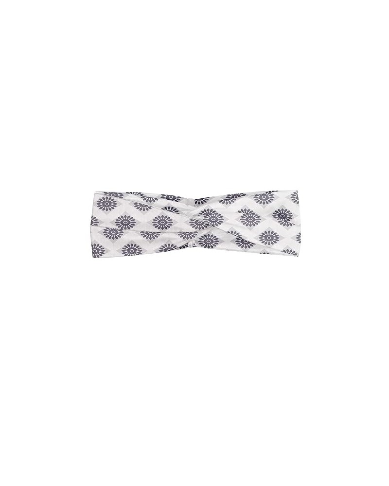 Abstract Headband for Women, Geometrical Pattern with Orange Watercolor Shapes Spots Waves Hand Drawn Art, Elastic Comfy Hair...