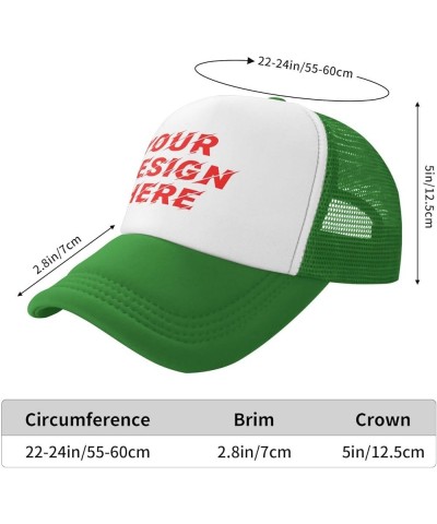 Custom Hat Your Designs Here Design Your Own Personalized Trucker Hats Mens Womens Black Green $9.23 Baseball Caps