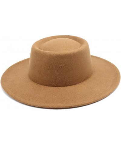 Fedora Hats Men Women Wide Brim Wool Felt Jazz Hats Formal Panama Cap Khaki $14.70 Fedoras