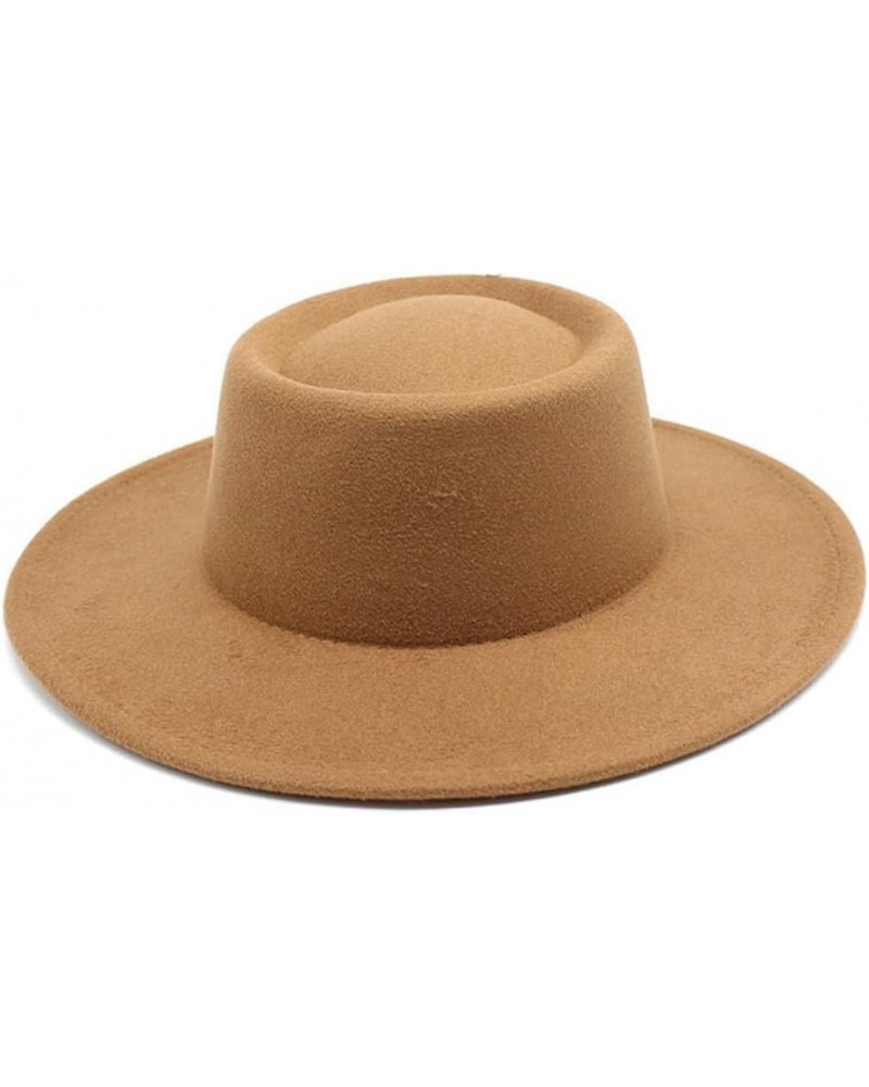 Fedora Hats Men Women Wide Brim Wool Felt Jazz Hats Formal Panama Cap Khaki $14.70 Fedoras