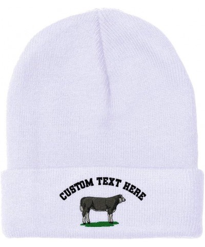 Beanies for Men Show Heifer Embroidery Winter Hats for Women Acrylic Skull Cap 1 Size White Personalized Text Here $12.91 Sku...