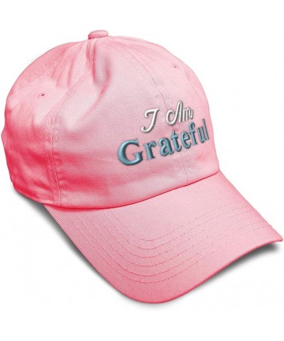 Soft Baseball Cap I Am Grateful Cotton Dad Hats for Men & Women Coral $16.79 Baseball Caps