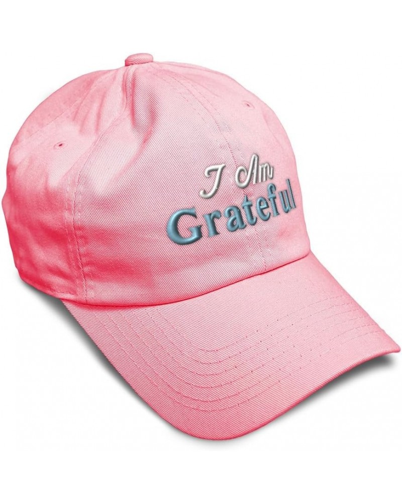 Soft Baseball Cap I Am Grateful Cotton Dad Hats for Men & Women Coral $16.79 Baseball Caps