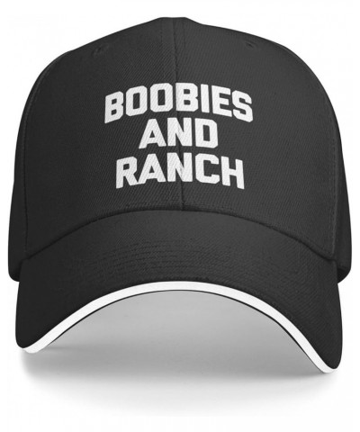 Boobies and Ranch Hat Dad Hats Men Women Adjustable Fashion Sandwich Baseball Cap Black $11.36 Baseball Caps