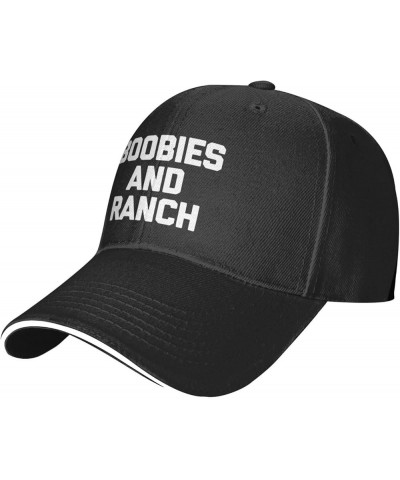 Boobies and Ranch Hat Dad Hats Men Women Adjustable Fashion Sandwich Baseball Cap Black $11.36 Baseball Caps