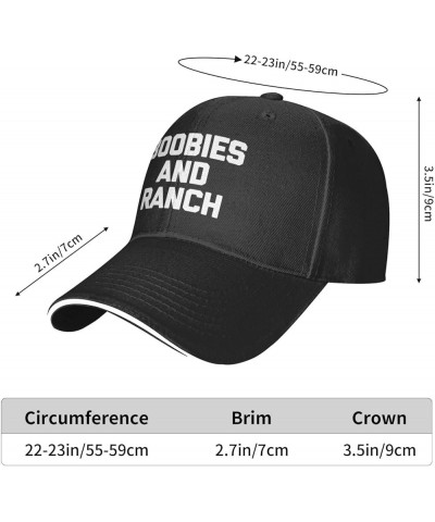 Boobies and Ranch Hat Dad Hats Men Women Adjustable Fashion Sandwich Baseball Cap Black $11.36 Baseball Caps