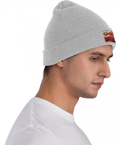 Black Knit Hat Cap Fresh Peaches Pattern Soft Good Elasticity Suitable for Outdoor Sports Gray $9.24 Skullies & Beanies