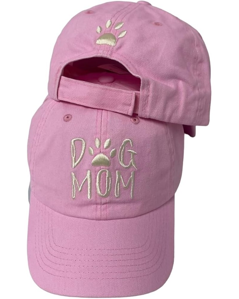 New! Unisex Vintage Cotton Washed Embroidered Baseball Cap Dog Pink Cotton $11.59 Baseball Caps